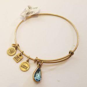 Alex and Ani Living Water Bangle Water Droplet Charm Bracelet Expandable